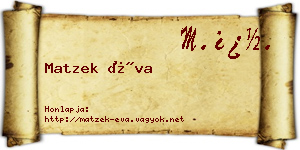 Matzek Éva névjegykártya