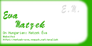 eva matzek business card